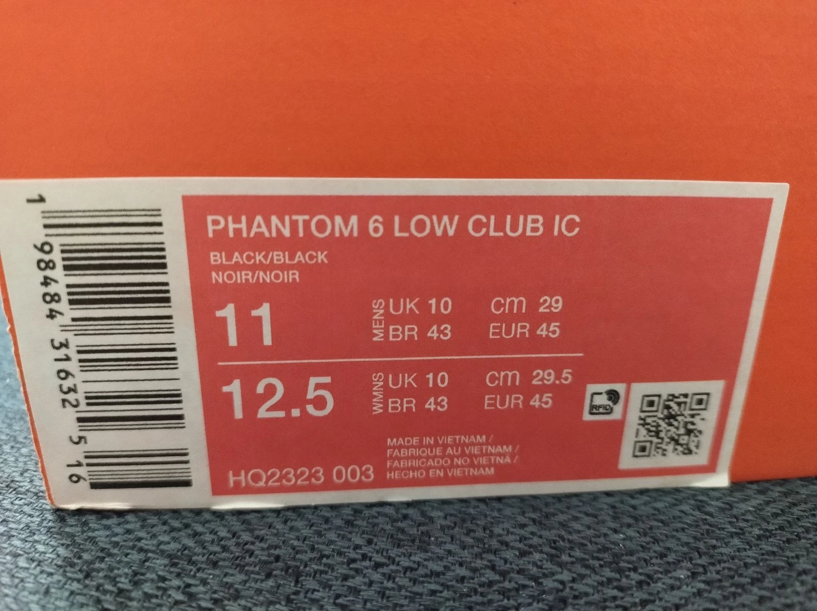 Futsal schoenen Nike Phantom 6 Low Club IC Black/Black – Nieuw 45 – photo 8